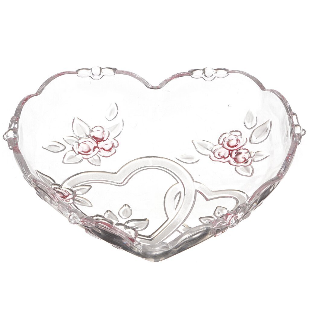 Ст Блюдо 228/225мм сердце Роза/сатин розовый PL-1123H/BH1-PV