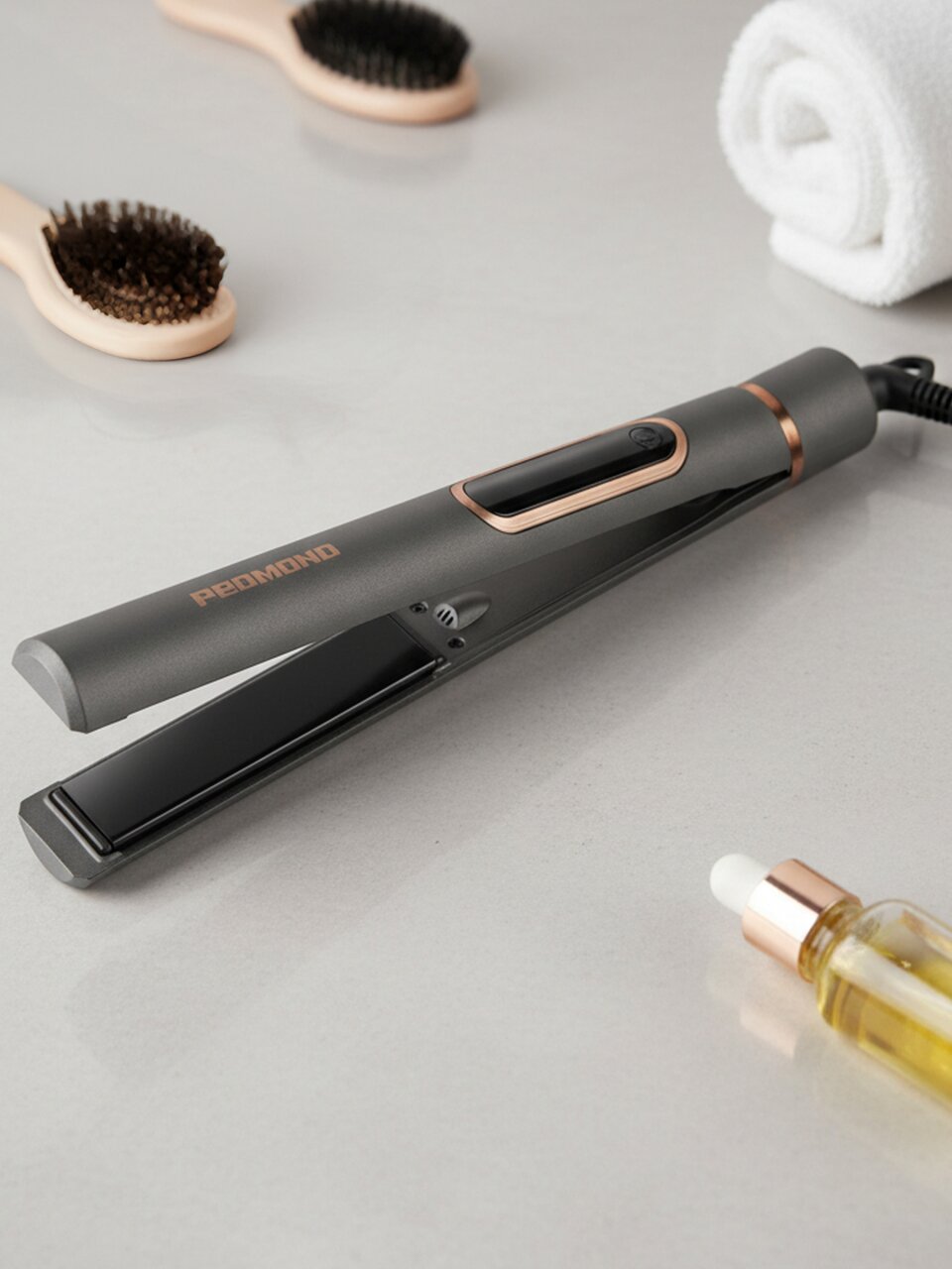 Выпрямитель Редмонд, HS1725, для укладки волос, 50 Вт, керамическое покрытие, 5 режимов, 230 °, серый