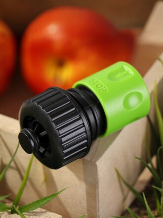 Коннектор для шланга 3/4", быстросъемный, автостоп, Grandy, JS-327