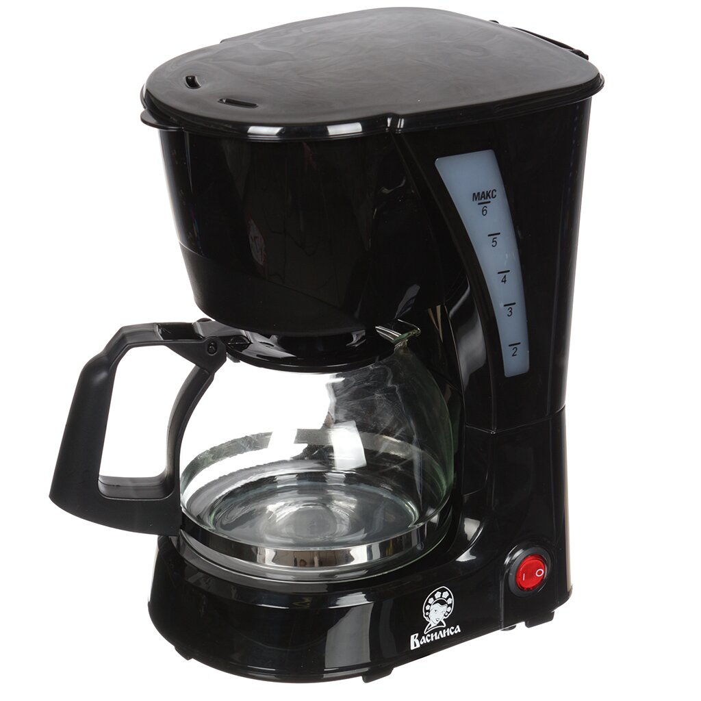 Кофеварка электрическая, капельная, пластик, 0.6 л, Василиса, 600 Вт, черная, КВ2-600 кофеварка рожкового типа brayer br1101