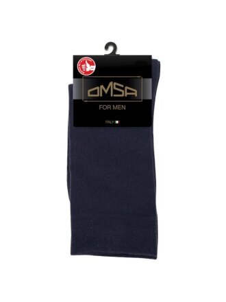 Носки для мужчин, хлопок, Omsa, Классик, синие, р. 39-41, 204