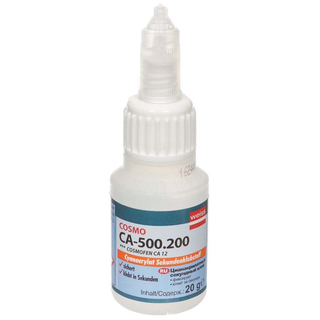 Клей Cosmofen, для ПВХ, однокомпонентный, 20 г, CA-500.200 (20), CA 12 цианоакрилатный клей adhesol