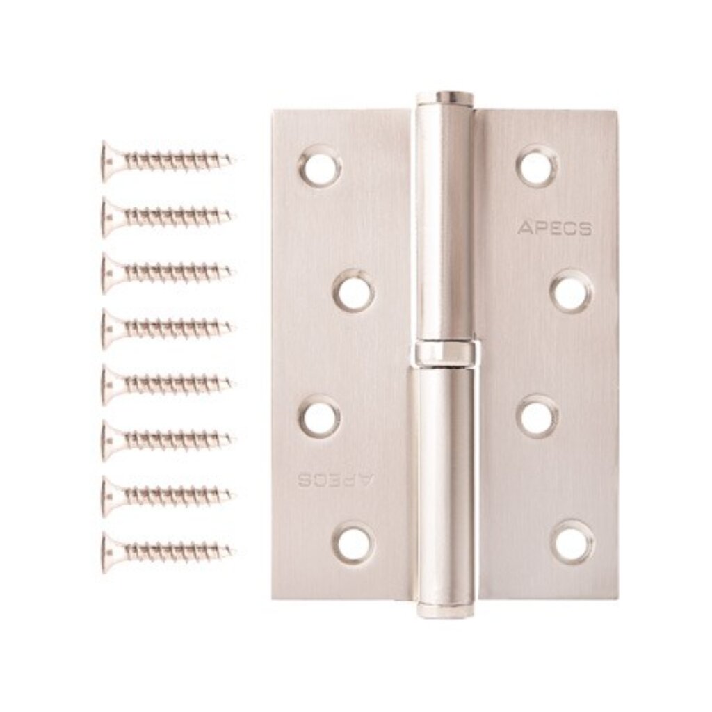 Петля врезная для деревянных дверей, Apecs, 100х70х3 мм, правая, B-Steel-NIS-R, 13695, с подшипником, матовый никель врезная петля apecs