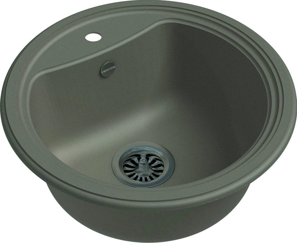 Мойка кварц Antik R50 1-чаша D-520мм темно-бежевый, EWIGSTEIN