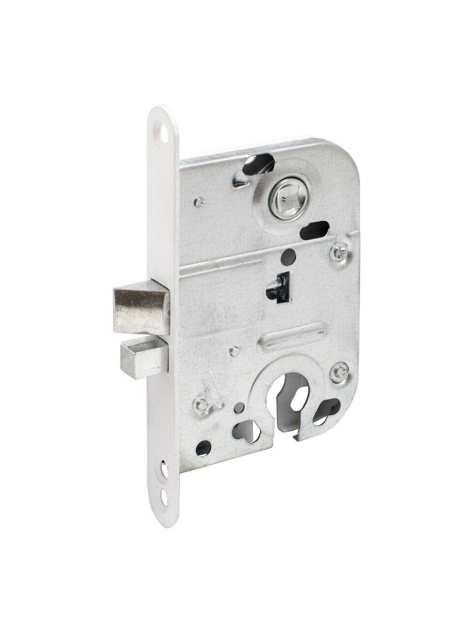 Замок врезной Аллюр, 2018 WW, 14142, без ручки, белый