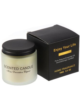 Свеча 6.5х5.5х5.5 см, в банке, белый матовая, воск, А030167