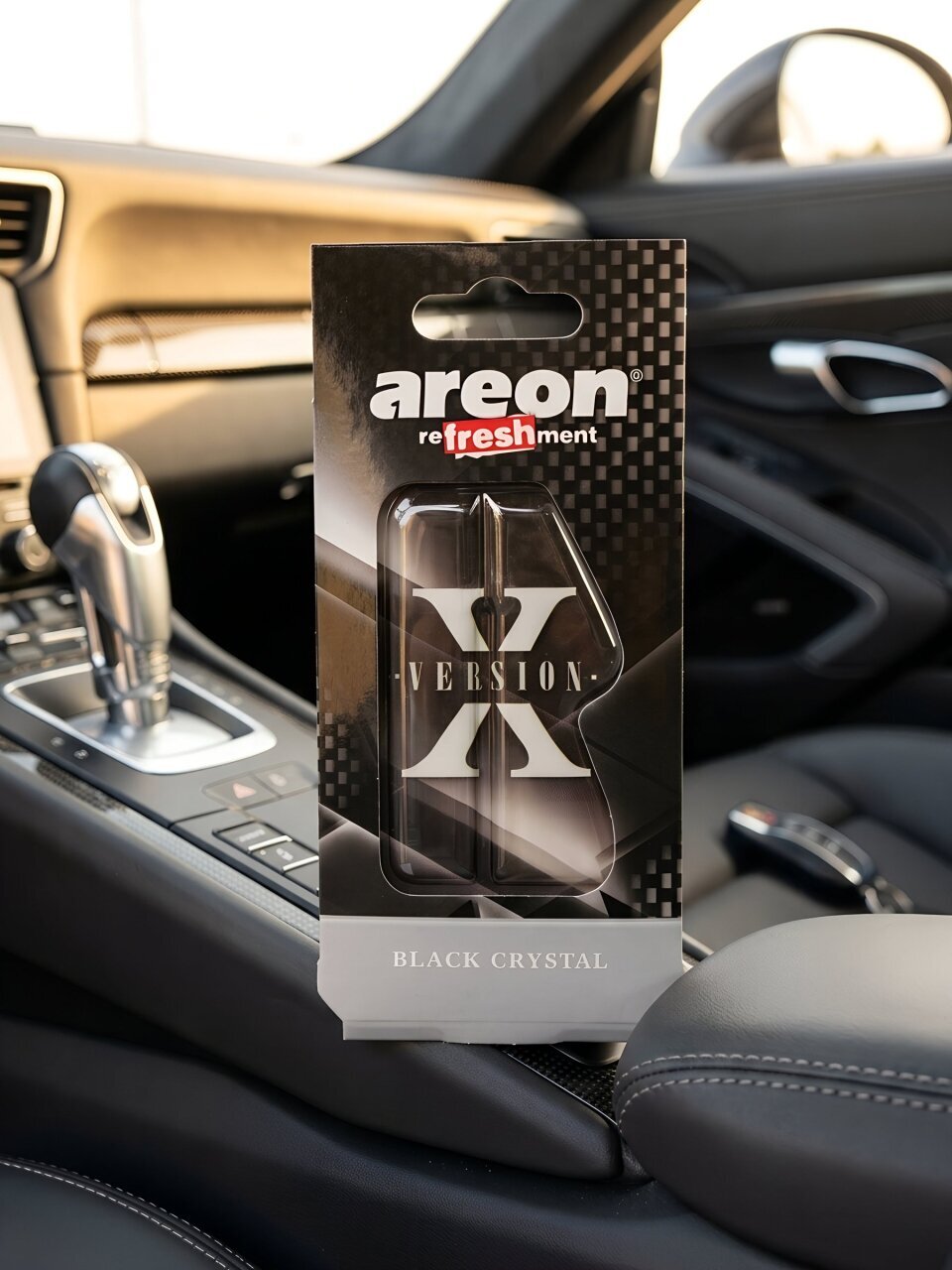 Ароматизатор в машину подвесной, гелевый, Areon, Refreshment Liquid, Black Crystal X-version, 704-LCX--01