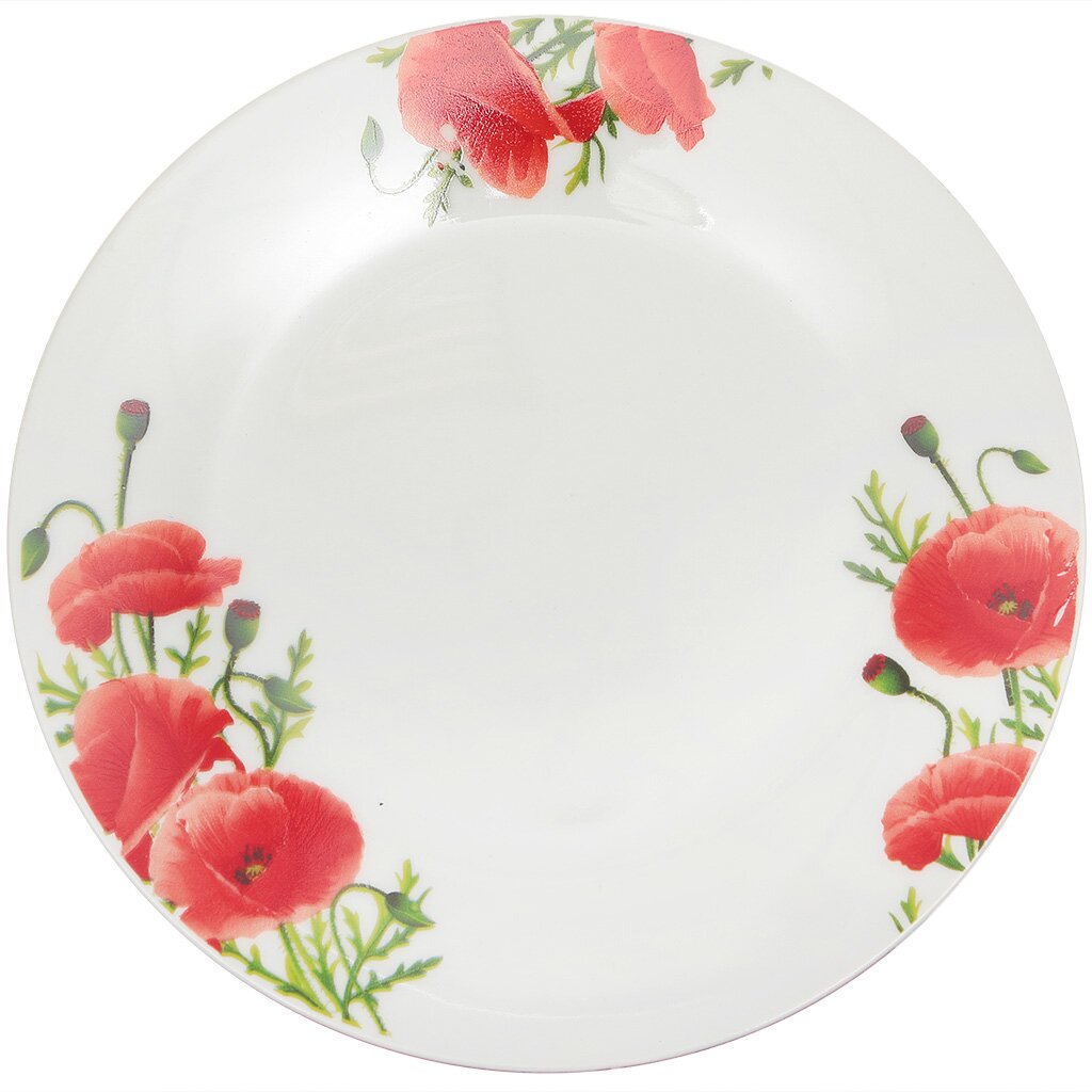 Тарелка десертная, керамика, 18 см, круглая, Маки, т7-8896 тарелка десертная керамика 19 см круглая элегия
