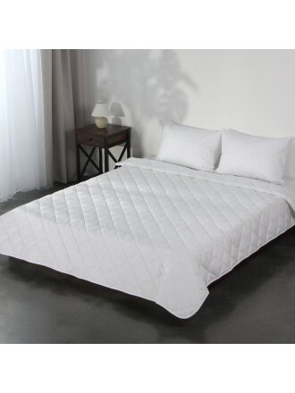 Одеяло евро, 200х220 см, Лебяжий пух, волокно полиэфирное, 180 г/м2, облегченное, чехол 100% хлопок, Silvano