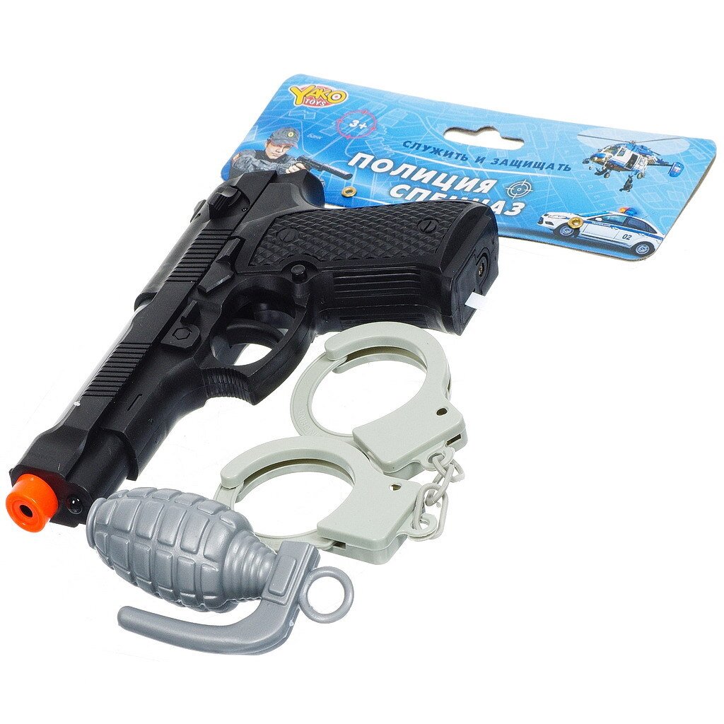 Игровой набор Полиция, спецназ наручники, граната, свет, звук, M0174
