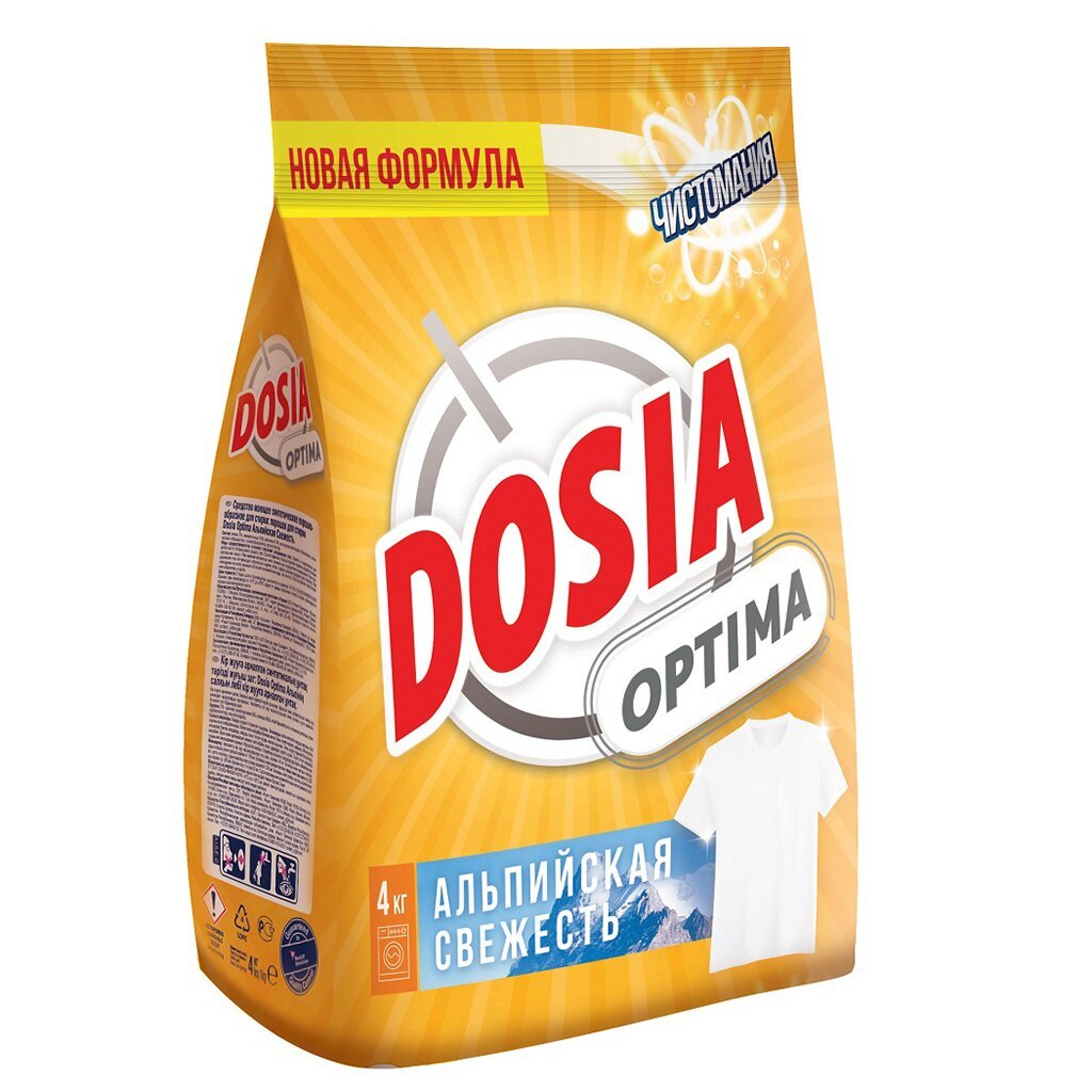 Стиральный порошок Dosia 4 кг автомат для белого белья Optima Альпийская свежесть 699₽