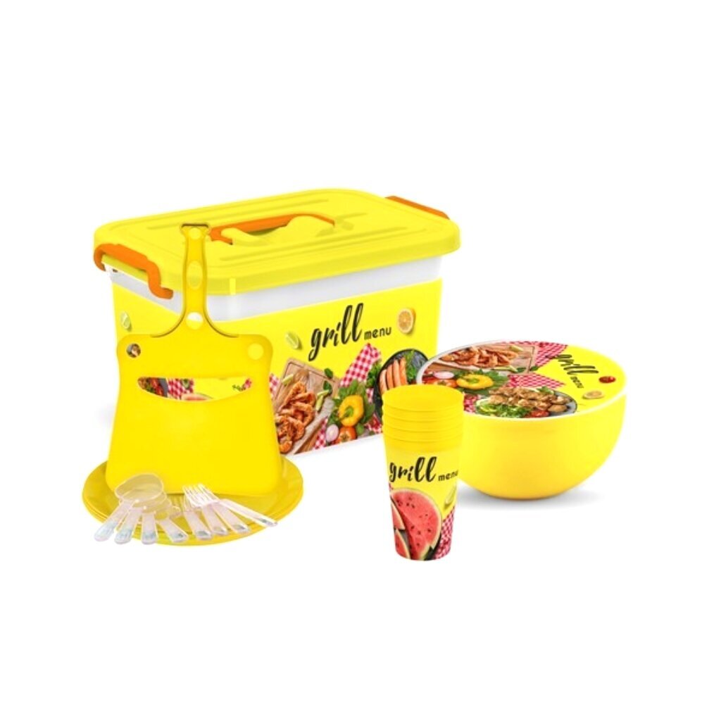 Набор для пикника на 4 персоны, 19 предметов, Полимербыт, Grill menu, 4389994
