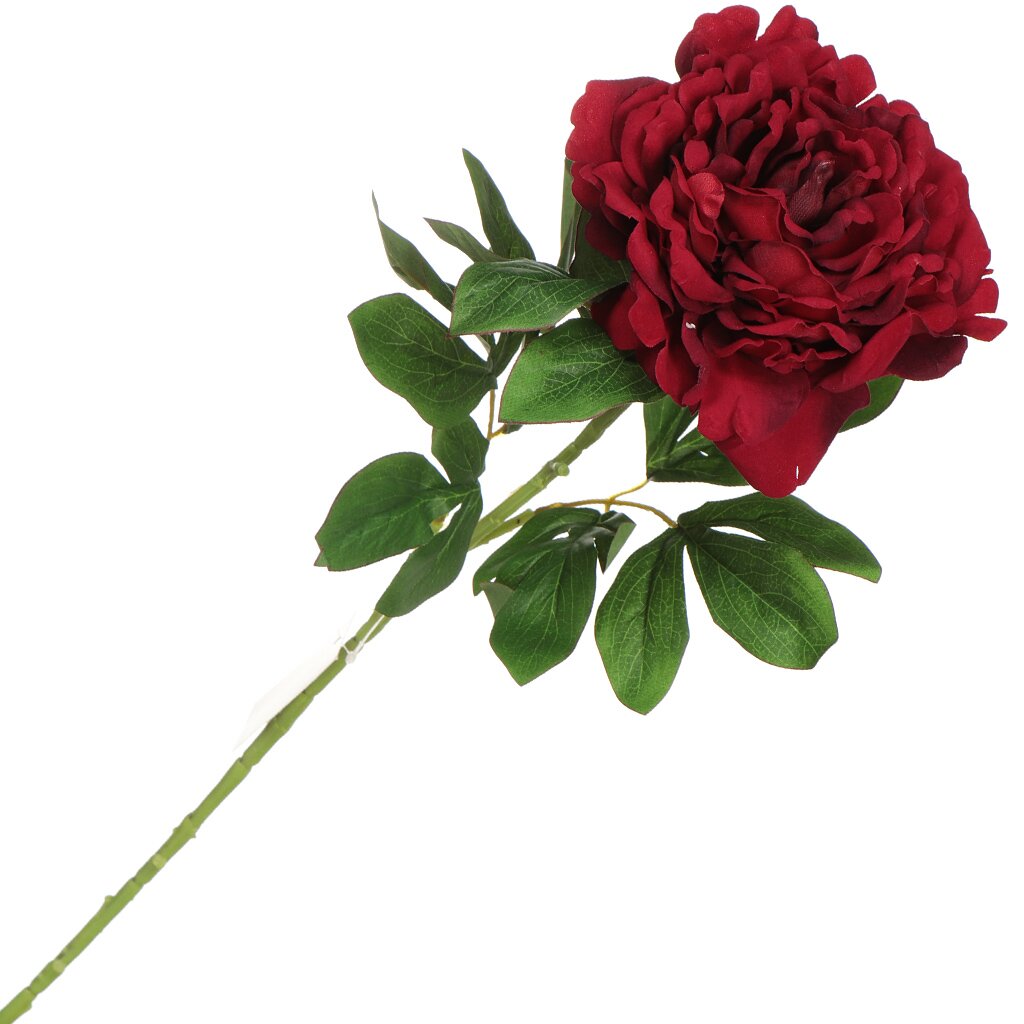 Цветок искусственный декоративный Пион, 75 см, бордовый, Y3-1546
