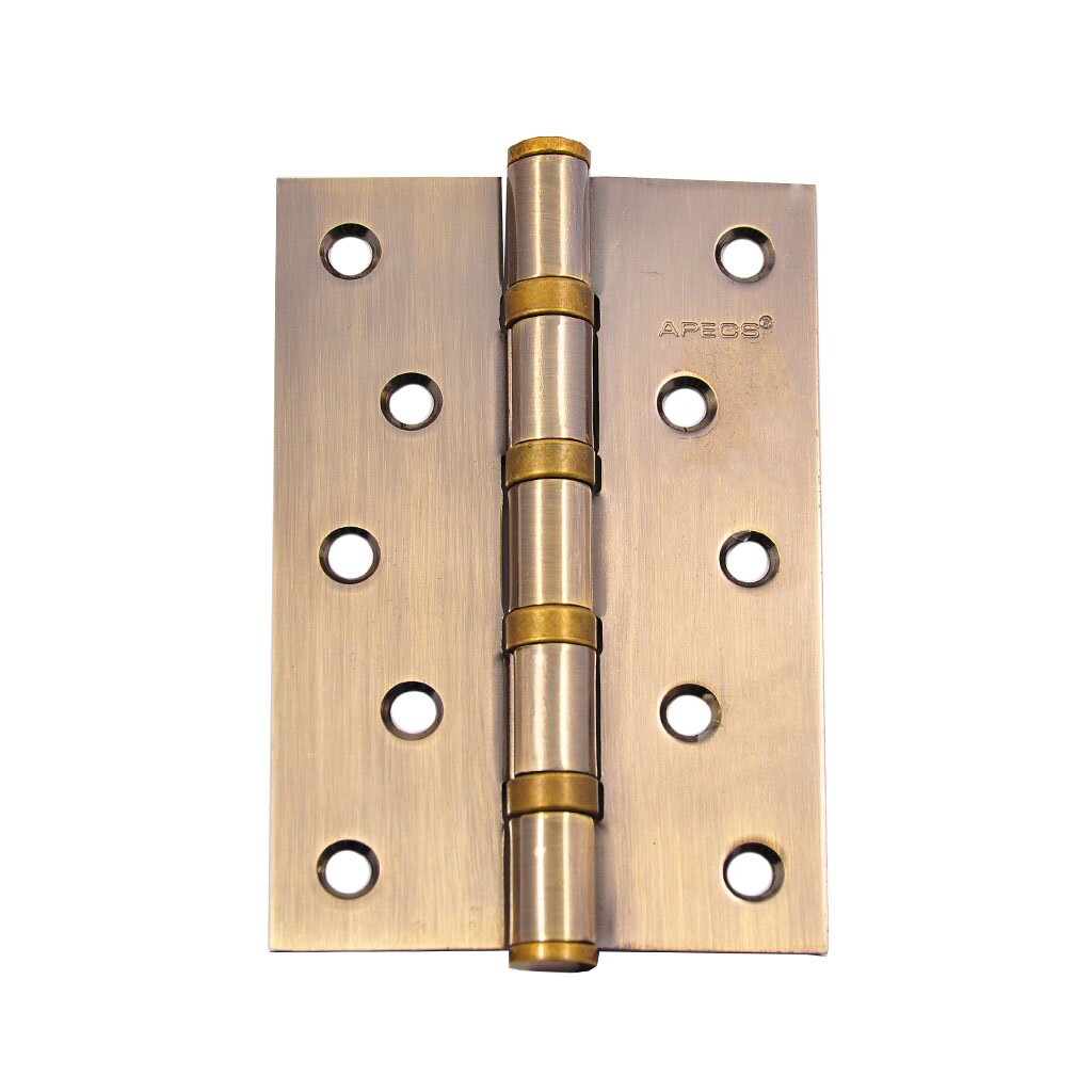 Петля врезная для деревянных дверей, Apecs, 120х80х3 мм, B4-Steel-AB, 13732, универсальный, с 4 подшипниками, бронза