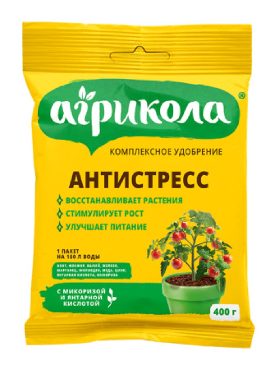 Удобрение Антистресс, пакет, комплексное, 400 г, Агрикола
