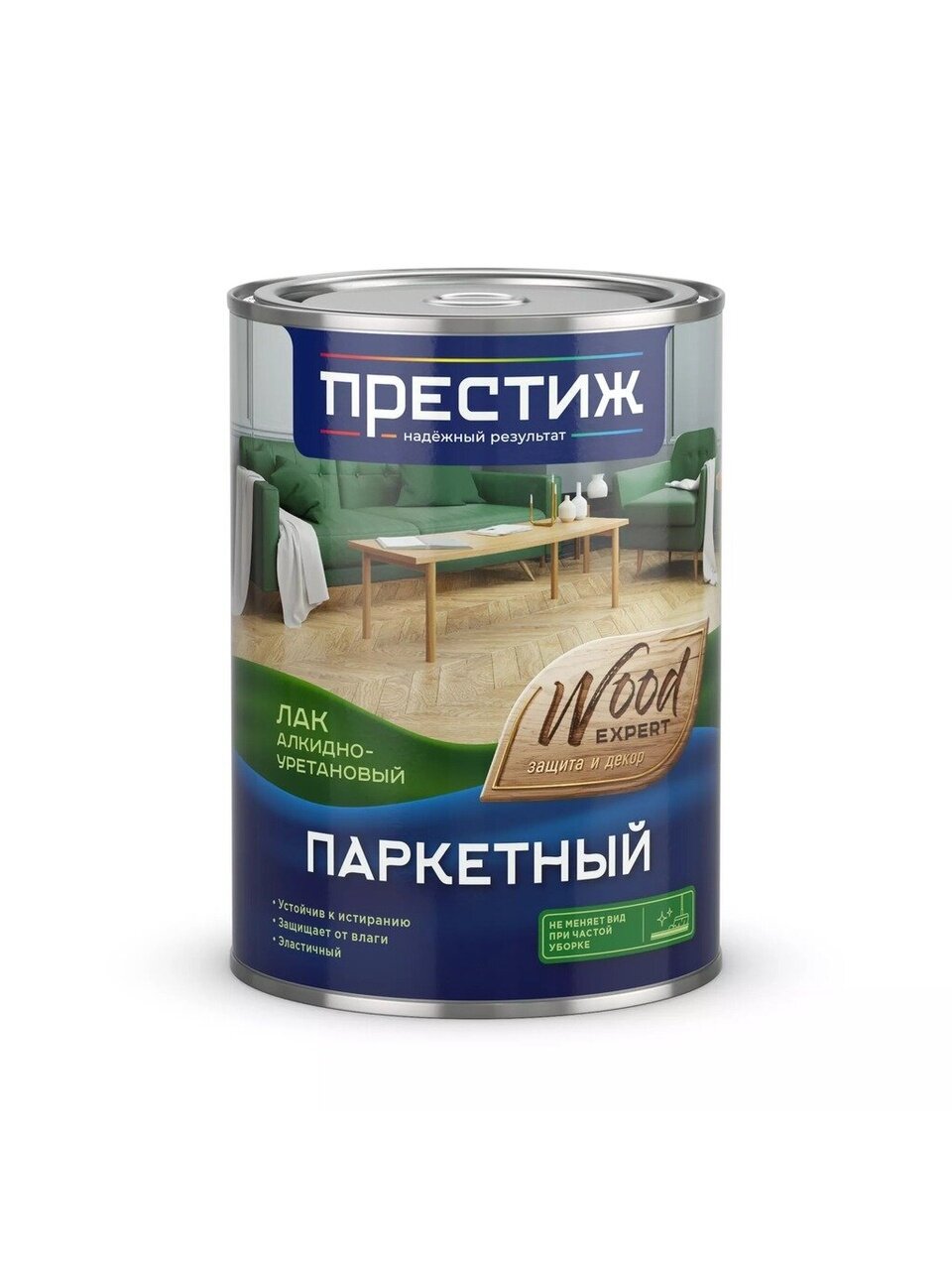 Лак Престиж, паркетный, матовый, алкидно-уретановый, для внутренних работ, 0.9 кг