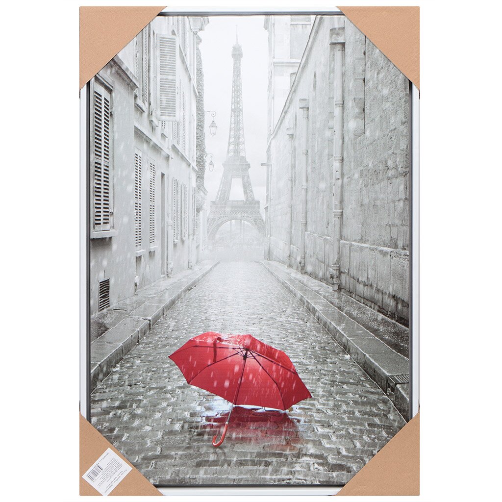 Картина 40х60 см, Эйфелева башня красный зонт, Y6-2387