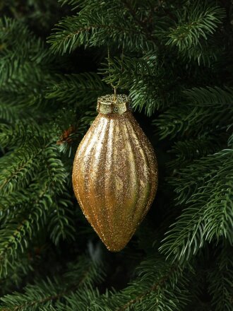 Елочное украшение Капли, 3 шт, золото, 12 см, полимер, Y4-9395