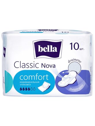 Прокладки женские Bella, Nova Classic Comfort Drainette Air, 10 шт, BE-012-RW10-E08