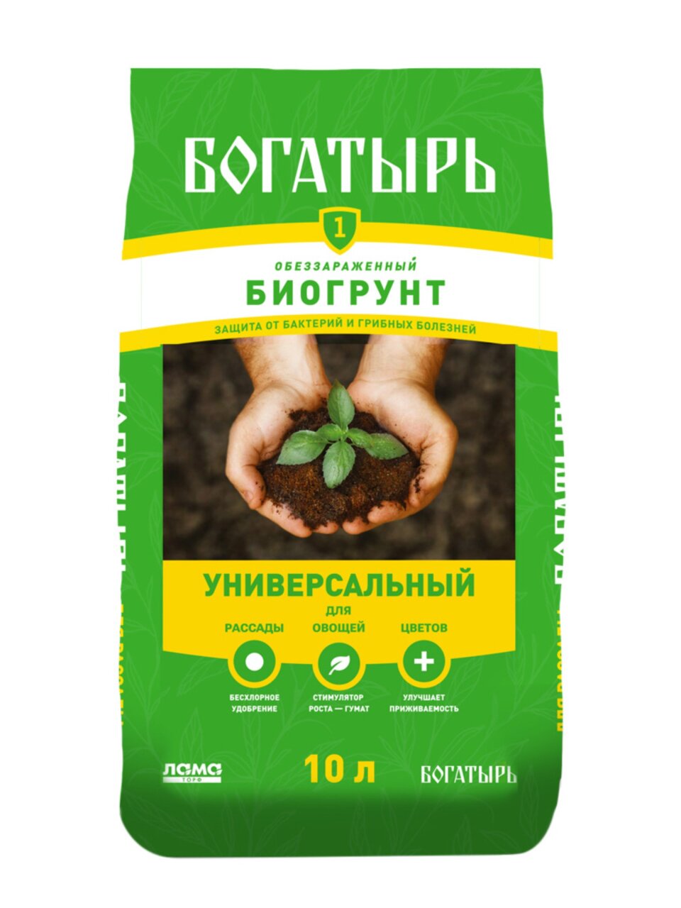 Грунт Богатырь, для рассады, 10 л, Лама Торф