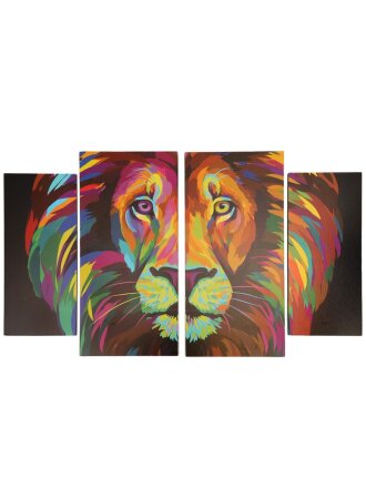 Картина модульная, холст, 84х50 см, 4 модуля, Лев, Y4-5124