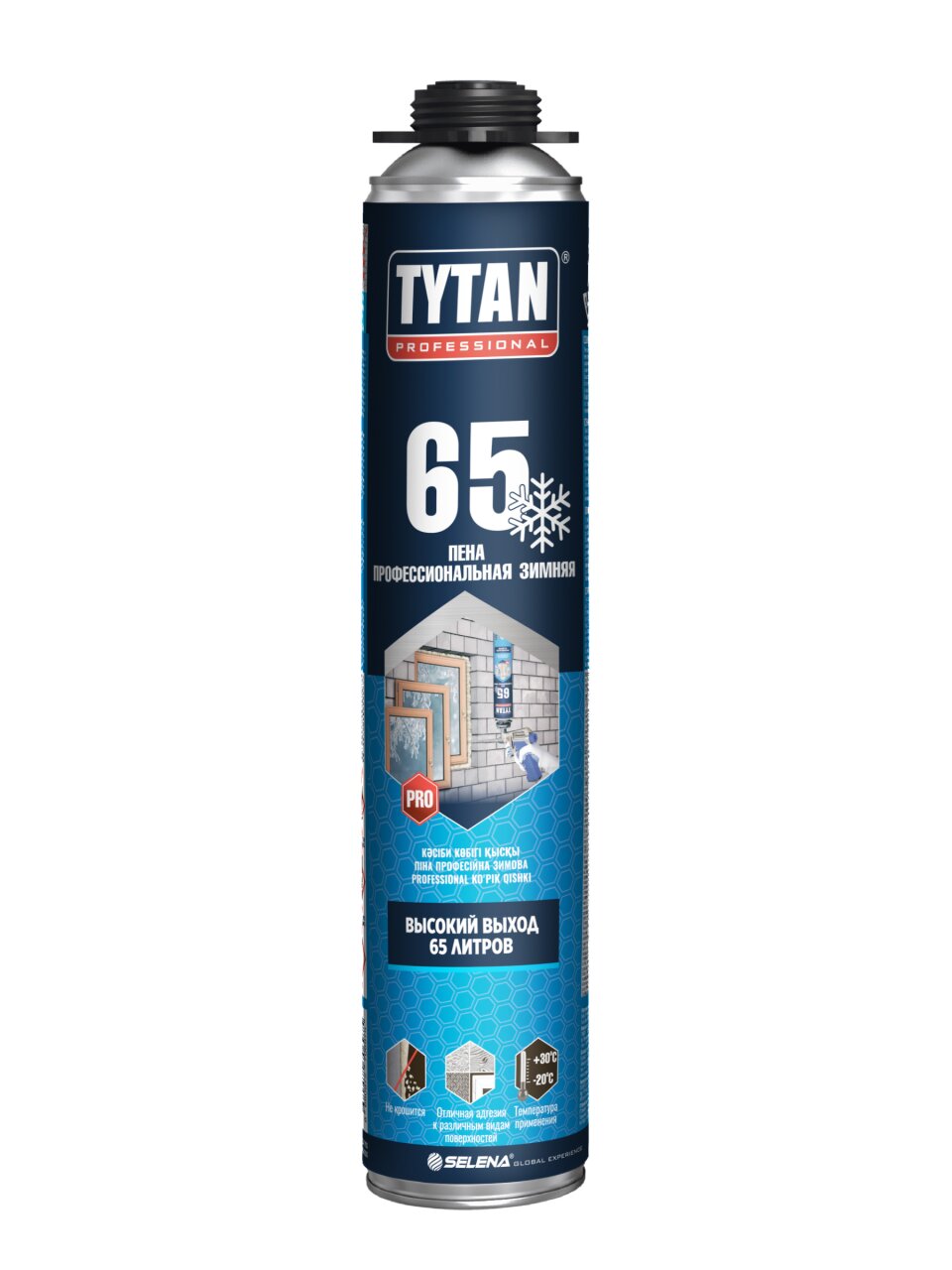 Пена монтажная Tytan, 65, профессиональная, 65 л, 750 мл, зимняя, 96443/16975