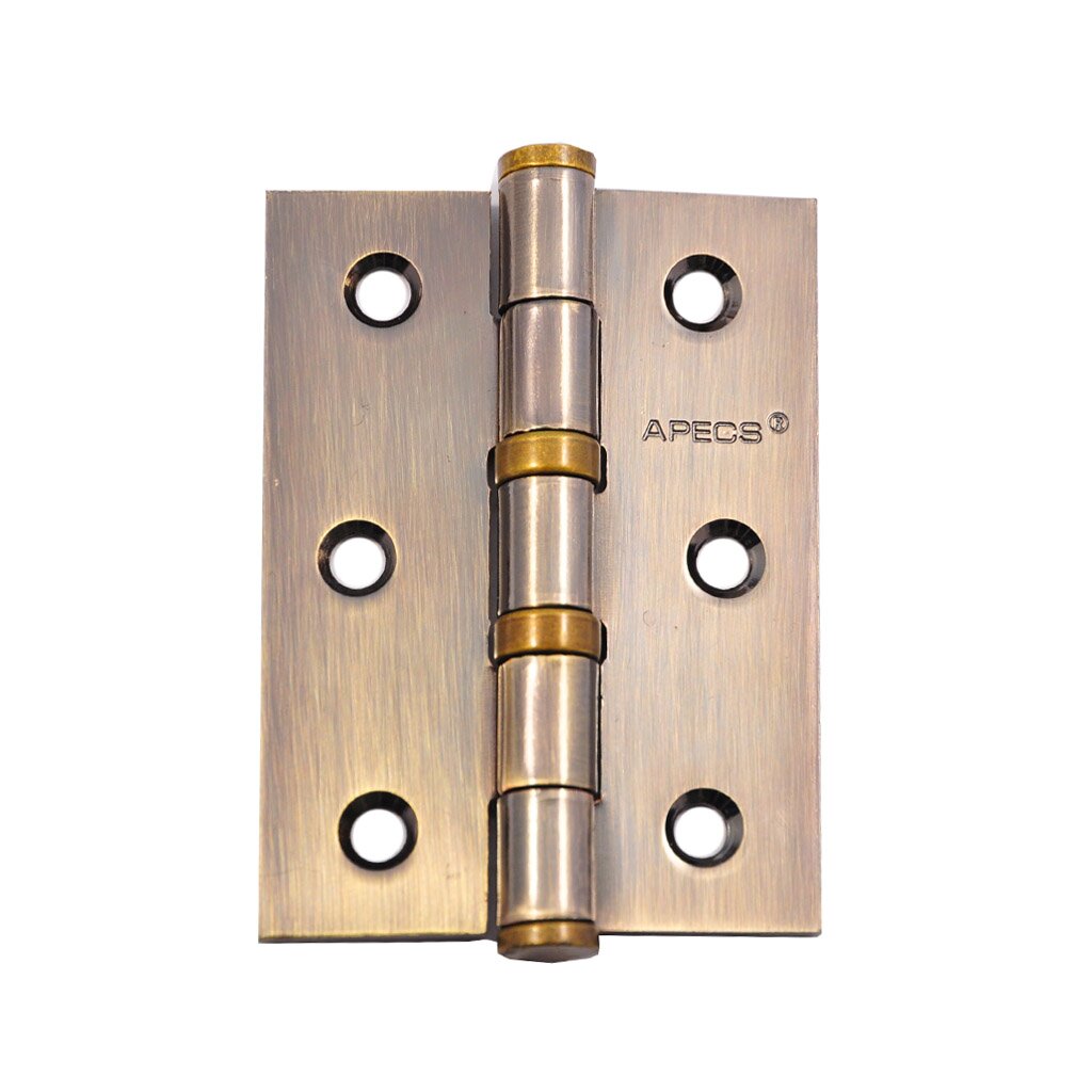 Петля врезная для деревянных дверей, Apecs, 80х60 мм, универсальная, B2-Steel-АВ, 2 шт, 2 подшипника, бронза