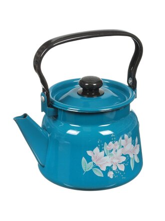 Чайник сталь, эмалированное покрытие, 2.3 л, ручка металлическая, Сибирские товары, васильковый, С2714.34/.4*75
