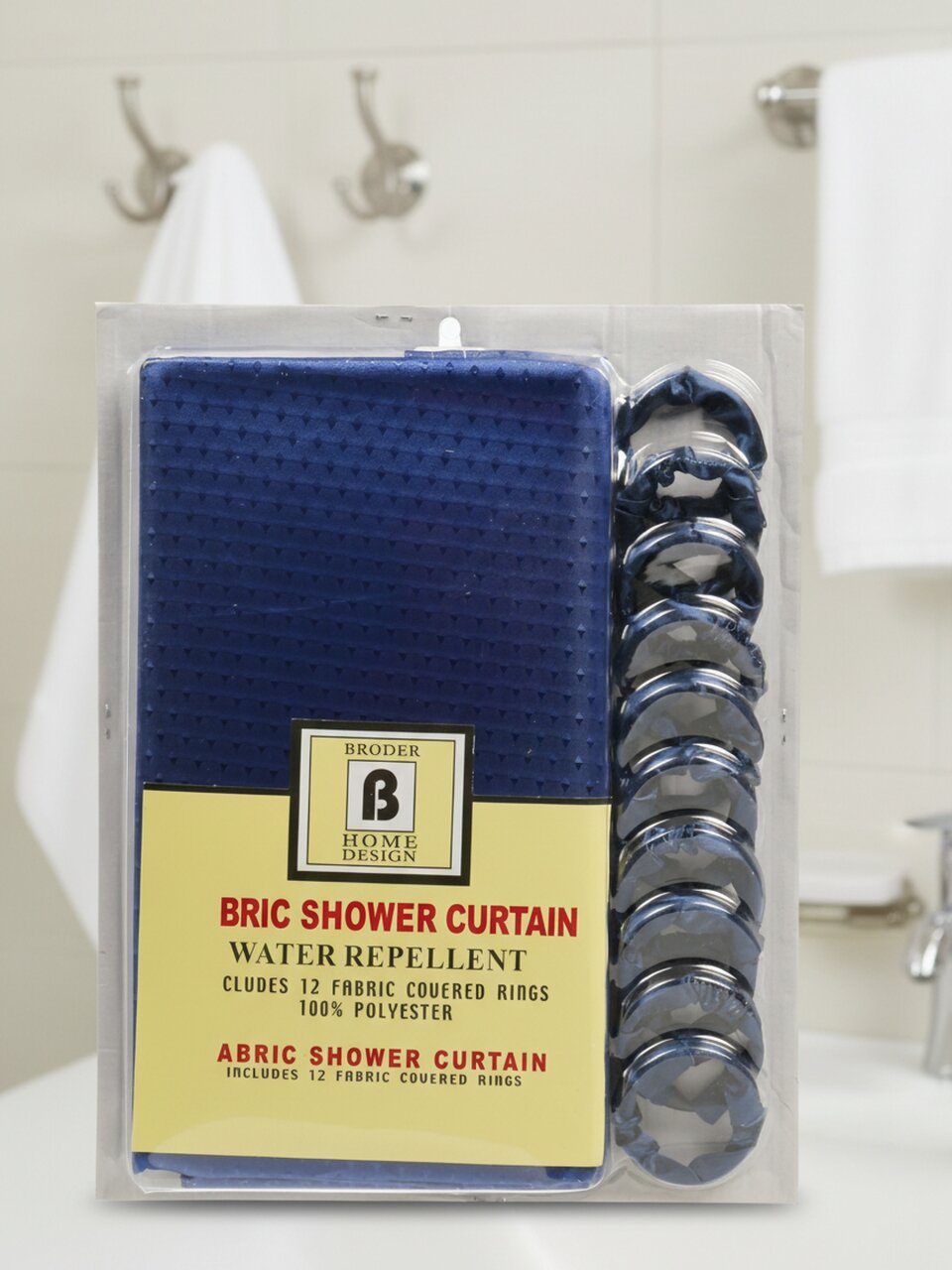 Штора для ванн 180х180 см, ПЭ, Синий ультрамарин однотонная, с кольцами, Y4-11142