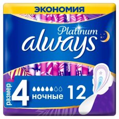 Прокладки женские Always, Platinum Night Duo, 12 шт