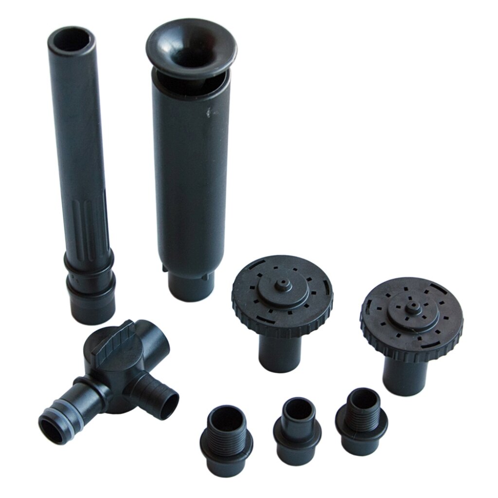 Комплект насадок для фонтанных насосов, пластик, 3 вида, подходит к насосам HJ-741, HJ-941, HJ-1141, черный, Vodotok, L7879 присоединительный комплект для насосов stout