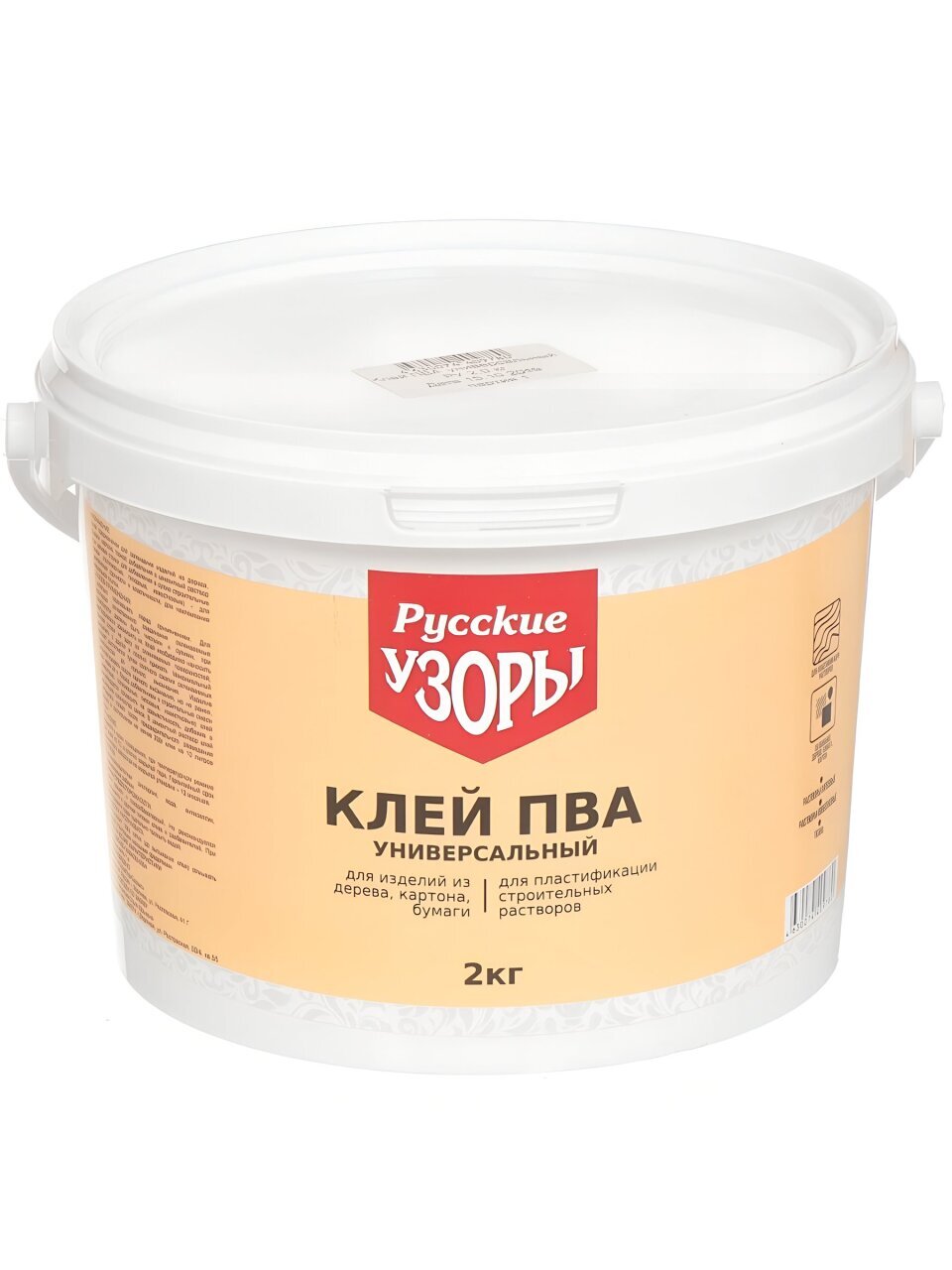 Клей ПВА Русские узоры, универсальный, однокомпонентный, 2 кг