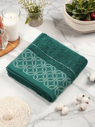 Полотенце банное 50х90 см, 100% хлопок, 550 г/м2, Фелиция, Silvano, изумруд, Узбекистан