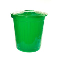 Бак для мусора пластик, 70 л, с крышкой, 54х54х53 см, в ассортименте, Элластик-Пласт
