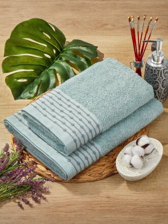 Полотенце банное 50х90 см, 100% хлопок, 470 г/м2, Дафна, ментол, Узбекистан, 532045090