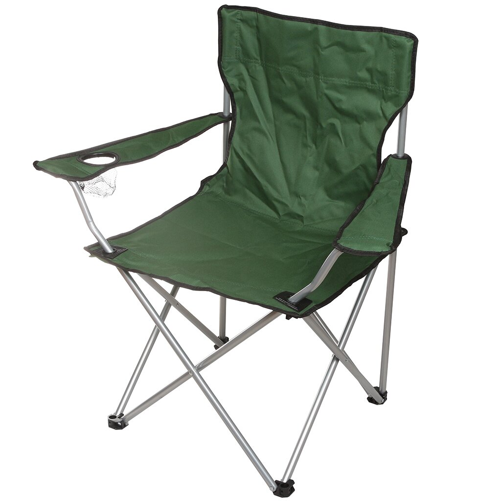 Кресло складное 52х52х85 см, зеленое, ткань, 100 кг, Green Days