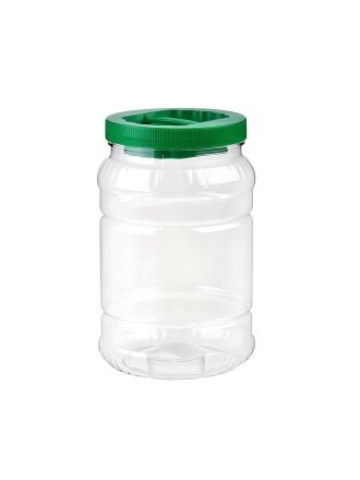 Банка для сыпучих продуктов, пластик, 2 л, 20.5 см, с крышкой, Альтернатива, М330, в ассортименте