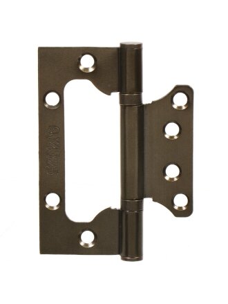 Петля накладная для деревянных дверей, 100х75х2.5 мм, универсальная, B2, U000002, без врезки, 2 шт, медь