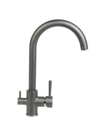 Смеситель для кухни, Aqwin, с картриджем, с подключением к фильтру, графит, A44297-19