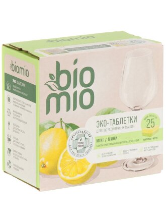 Таблетки для посудомоечной машины BioMio, Бергамота и Юдзу, 25 шт, мини