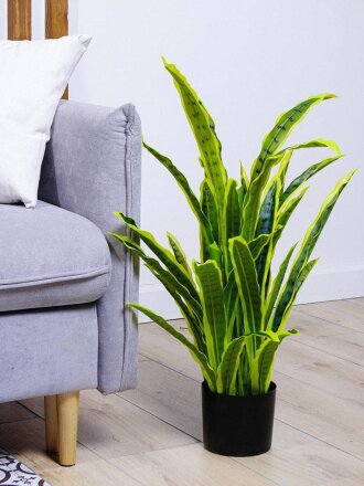 Дерево искусственное декоративное Сансевиерия, в кашпо, 80 см, Y4-3374