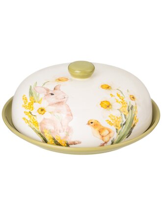 Блюдо для блинов керамика, круглое, 23х10 см, с крышкой, Sunday, Agness, 358-2212