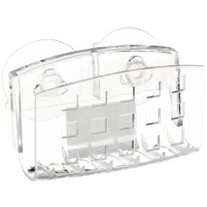 Полка для ванной пластик, в помещении, на присоске, 9.8х5.2 см, прозрачная, TC0030A
