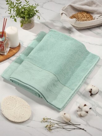 Полотенце банное 70х140 см, 100% хлопок, 500 г/м2, Перо, Silvano, эвкалипт, Узбекистан