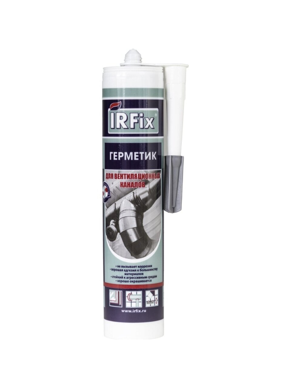 Герметик акриловый, для вентиляционных каналов, Irfix, 20051, 310 мл, серый