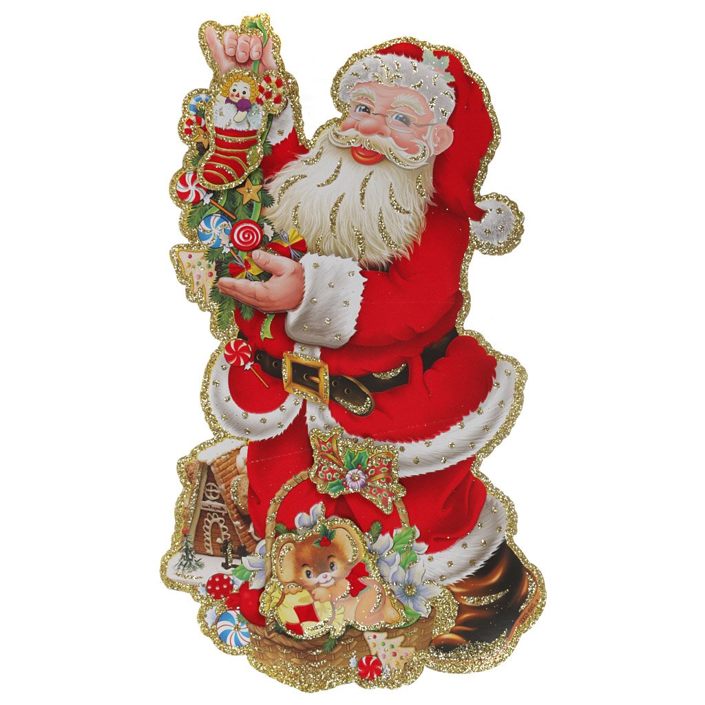 Панно декоративное 40х24 см, упаковка пакет, Санта Клаус, N8430069