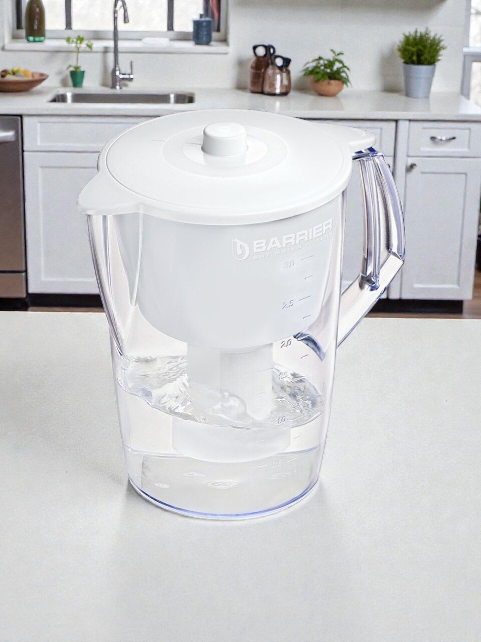Фильтр-кувшин Барьер, Лайт, для холодной воды, 1 ступ, 3.6 л, белый