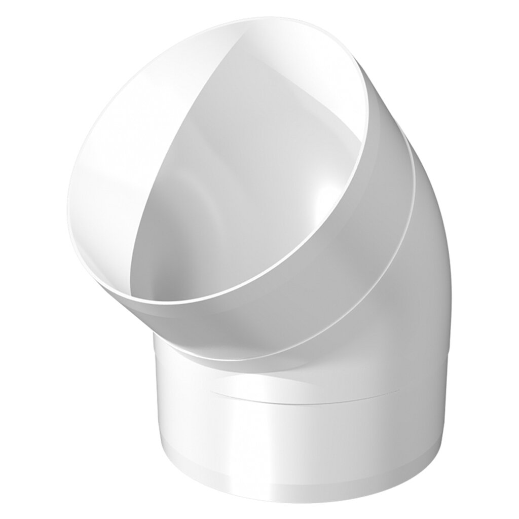 Уголок вентиляционный пластик, установочный диаметр 125 мм, круглый, 45 °, ERA, 12,5ККП