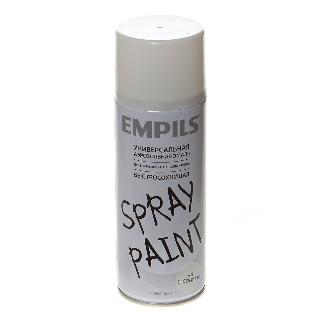 Эмаль аэрозольная Empils Spray Paint №40 белая глянцевая, 425 мл 1210-1