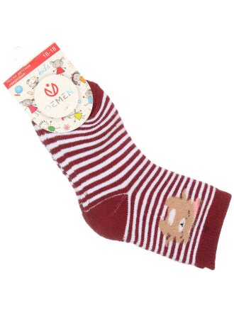 Носки детские хлопок, Oemen, бордовые, р. 14-16, махровые, KT3002
